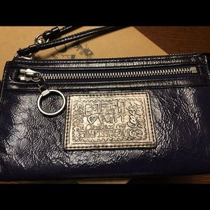 COACH Poppy Patent Leather Zippy Wallet/Wristlet